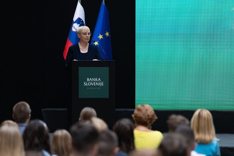 President of Slovenia on stage