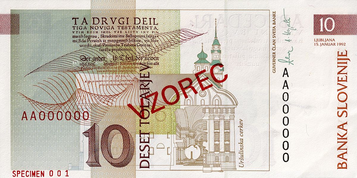 Bankovec za 10 tolarjev