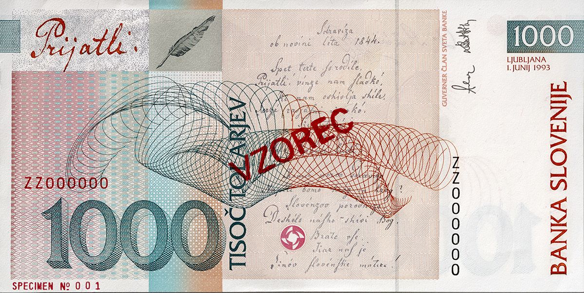 Bankovec za 1000 tolarjev