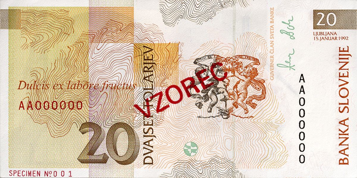 Bankovec za 20 tolarjev