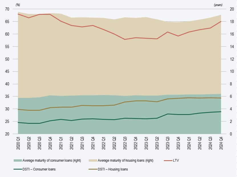 graph Trends in all three main instruments: DSTI, LTV and maturity