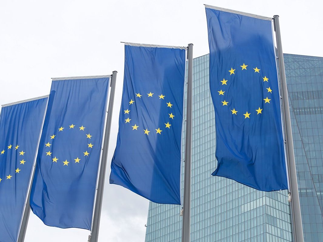 EU zastave pred stavbo ECB