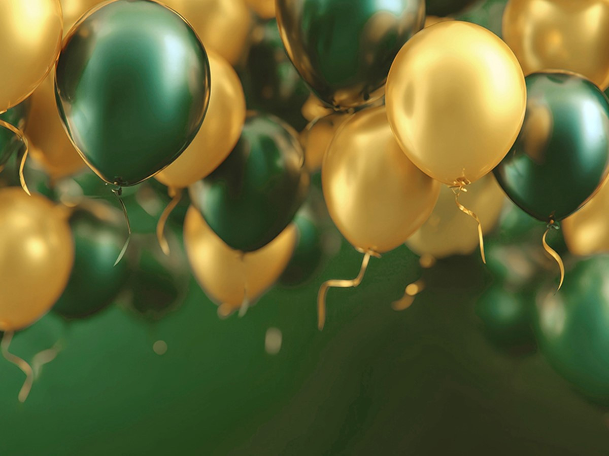 zeleni in zlati baloni